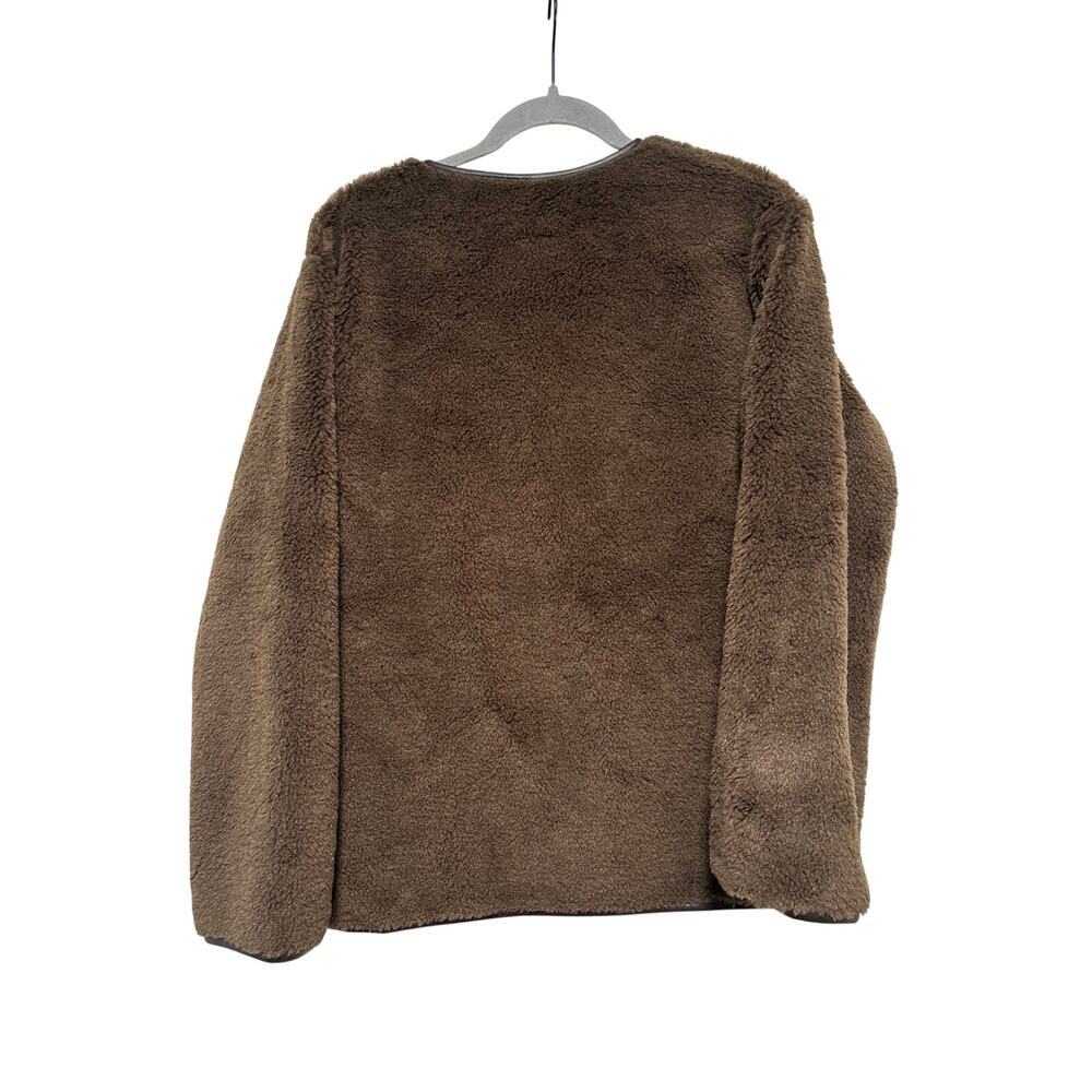 H&M Brown Faux Sherpa Snap Button Jacket S - Picture 10 of 12